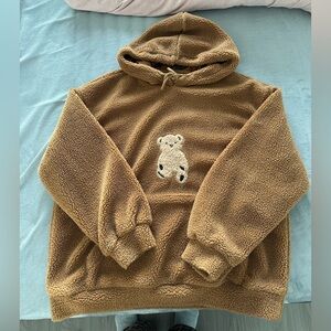 Dazy Cozy Brown Teddy Bear Hoodie